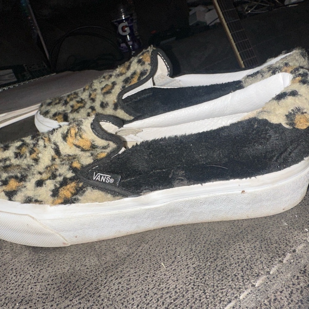 Vans Fuzzy Leopard Slip-On Shoes
